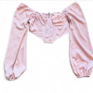 Baby Pink Off-Shoulder Corset Top